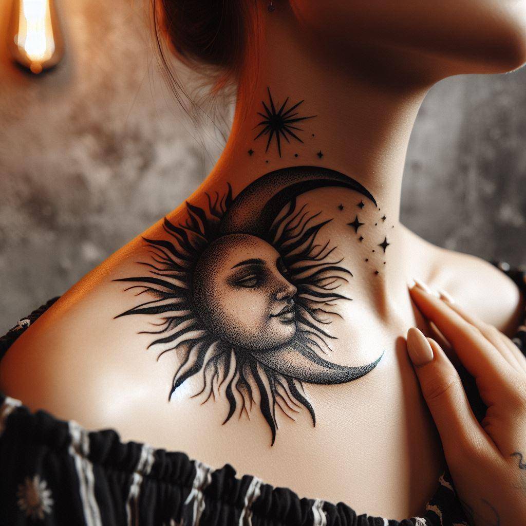 Sun and Moon Tattoo 14