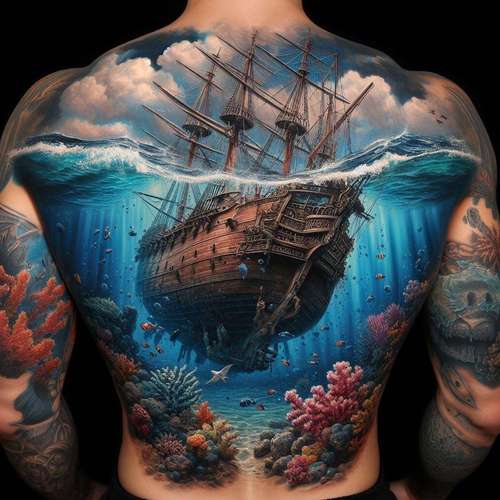 Sunken Ship Tattoo 2