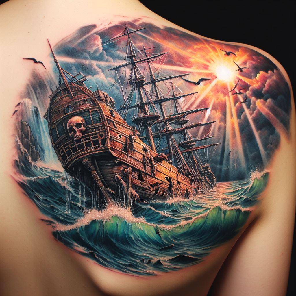 Sunken Ship Tattoo 7