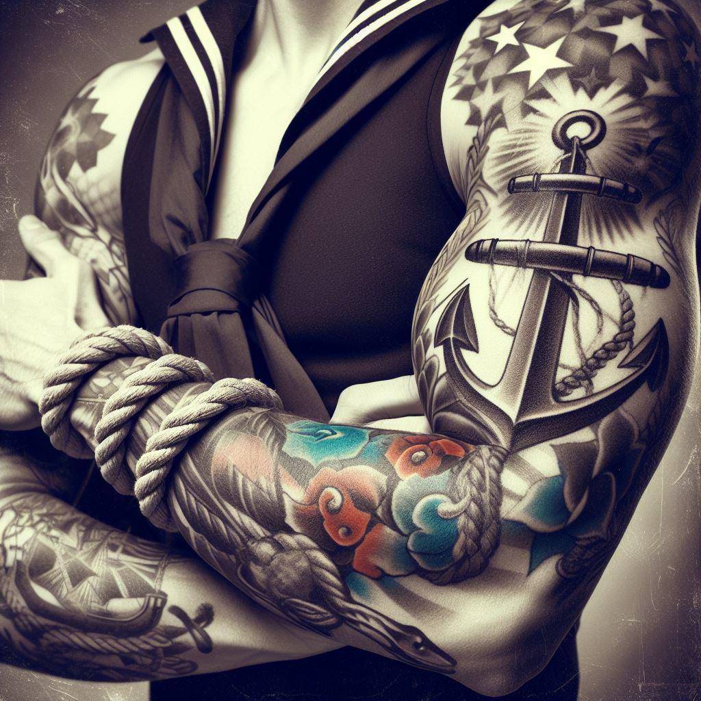 Traditional Anchor Tattoo 13