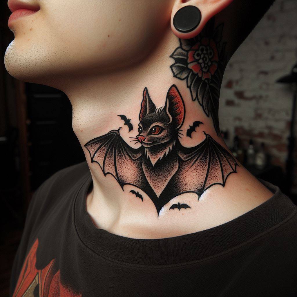 Traditional Bat Tattoo 10