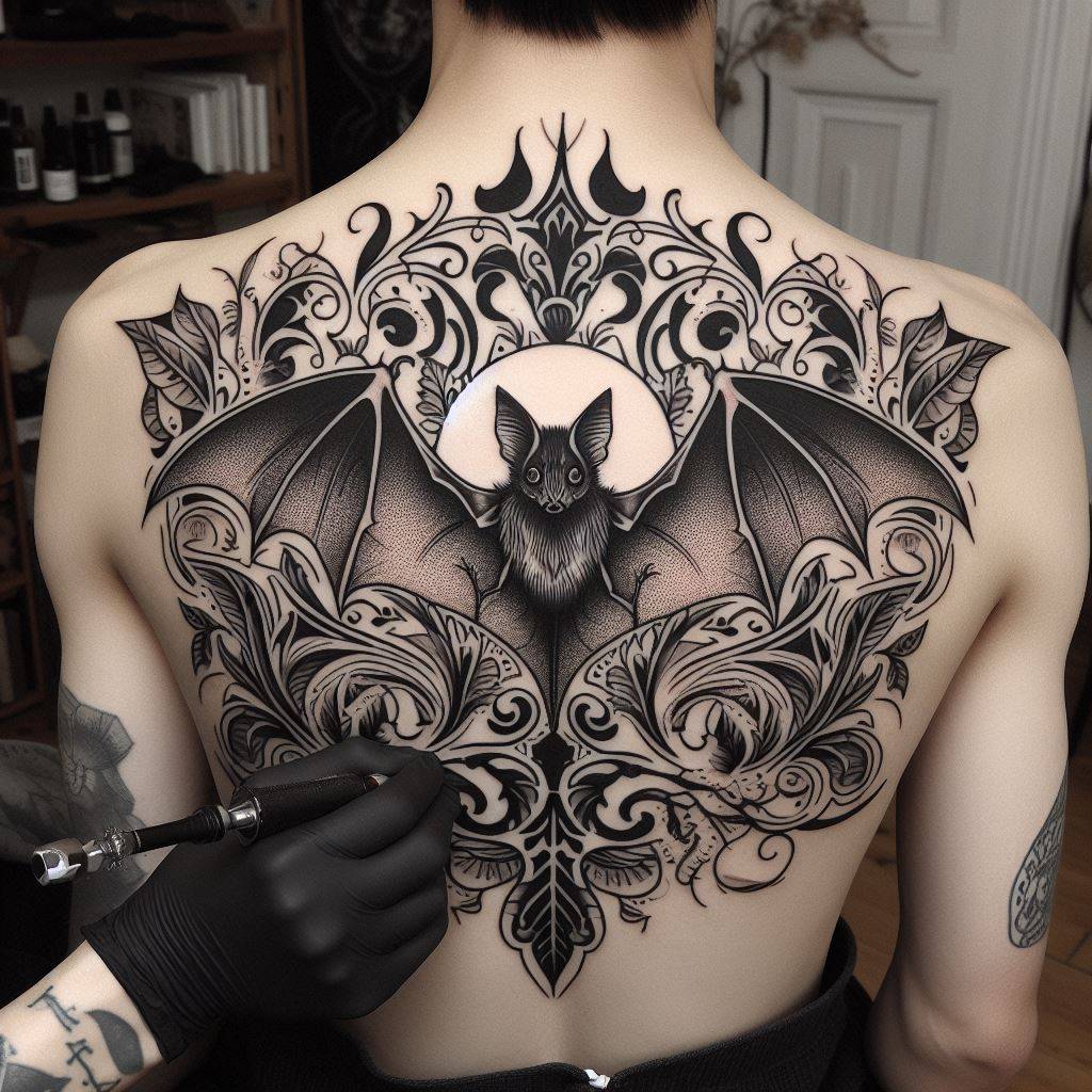 Traditional Bat Tattoo 11