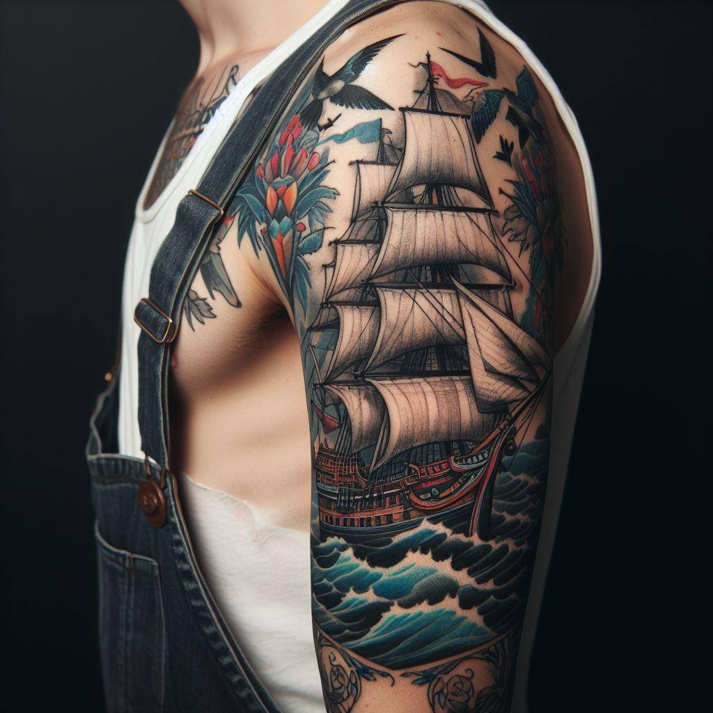 Traditional Ship Tattoo 2