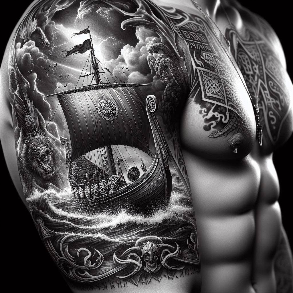 Viking Ship Tattoo 5