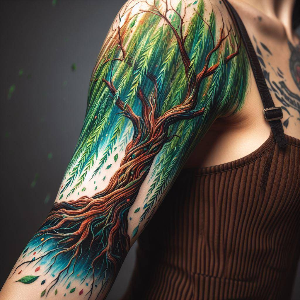 Weeping Willow Tattoo 13