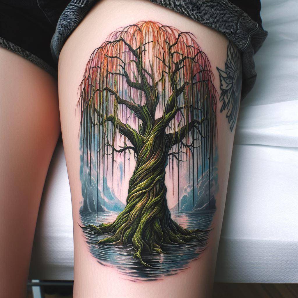 Weeping Willow Tattoo 15