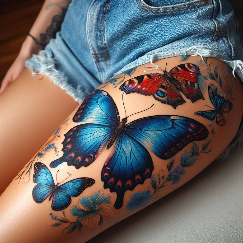 Blue Butterfly Tattoo 14