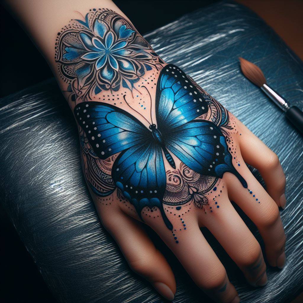 Blue Butterfly Tattoo 7