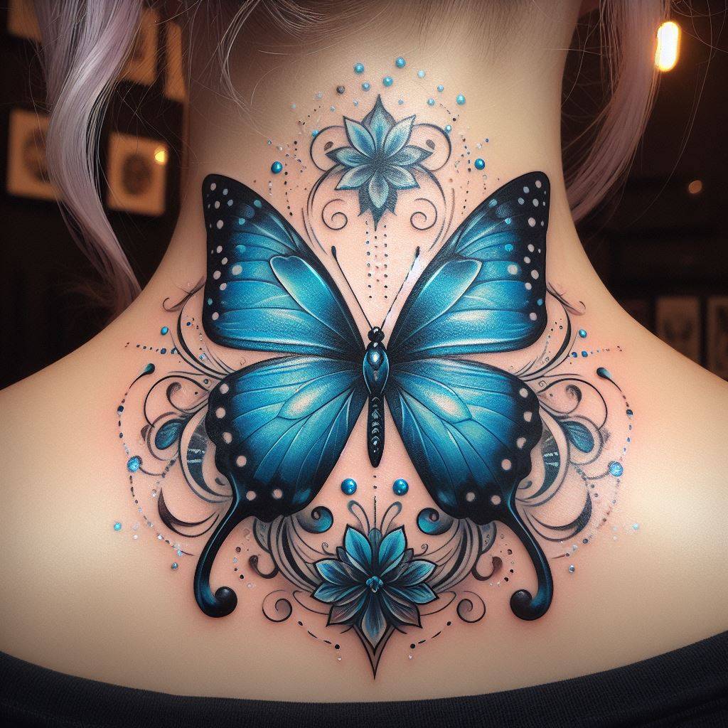 Blue Butterfly Tattoo 9
