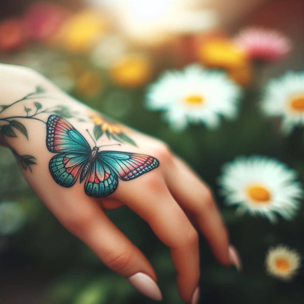 Butterfly Hand Tattoo 8