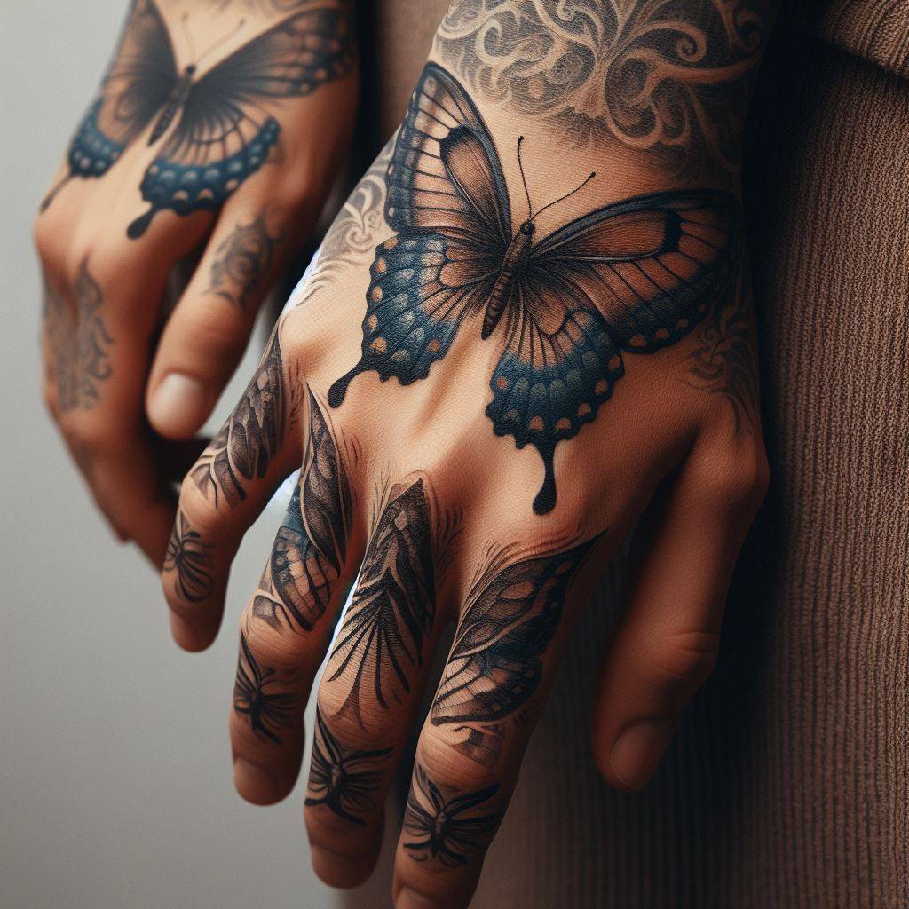 Butterfly Hand Tattoo 9