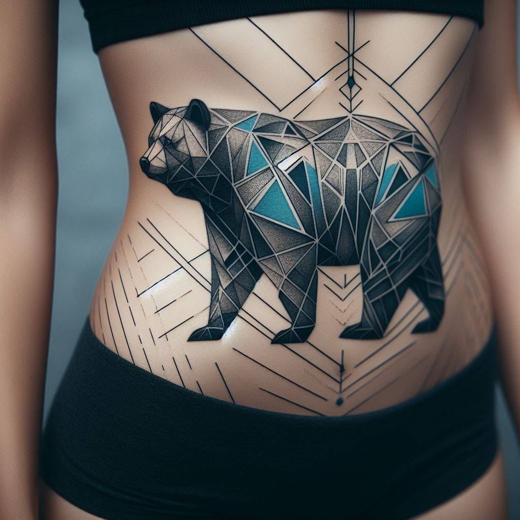 Geometric Bear Tattoo 13