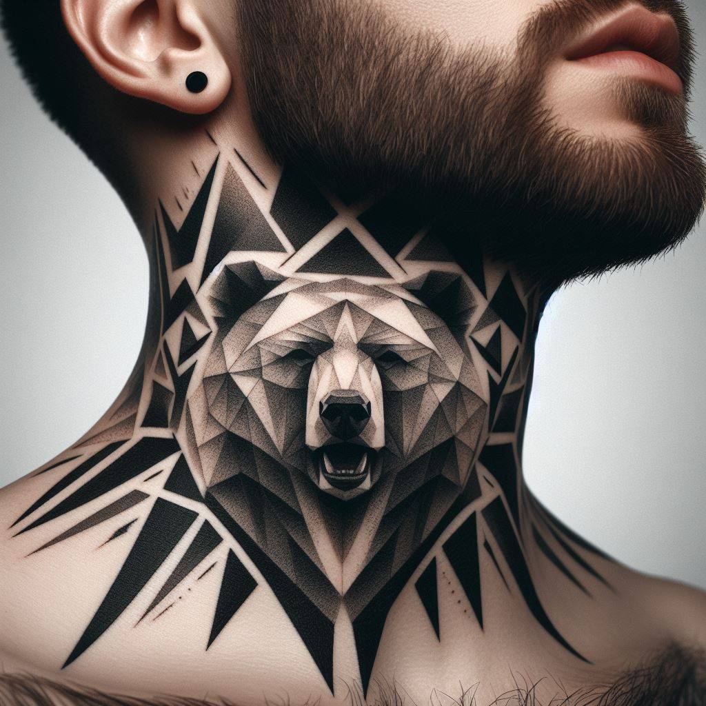 Geometric Bear Tattoo 8