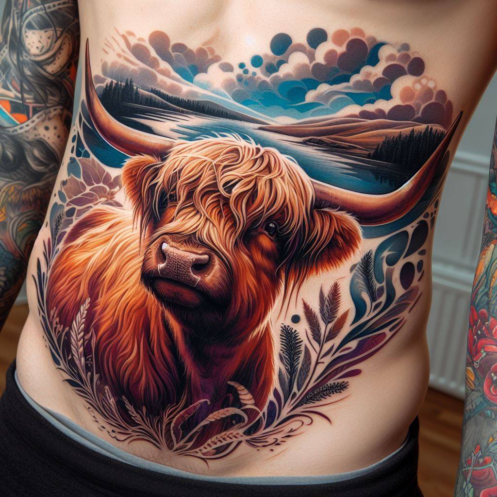 Highland Cow Tattoo 12