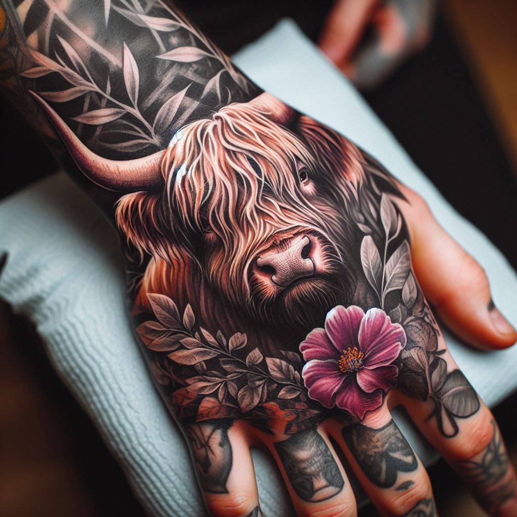 Highland Cow Tattoo 2