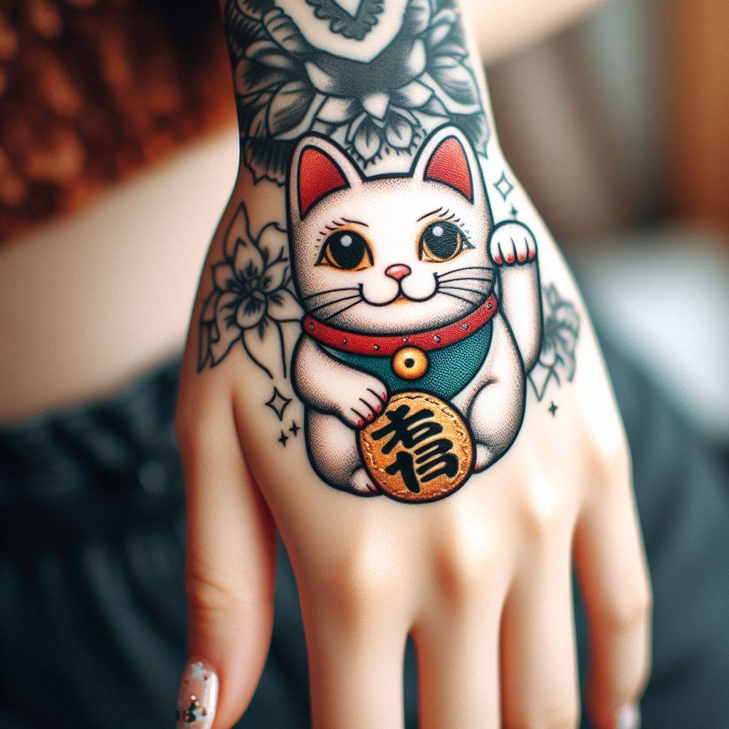 Lucky Cat Tattoo 4