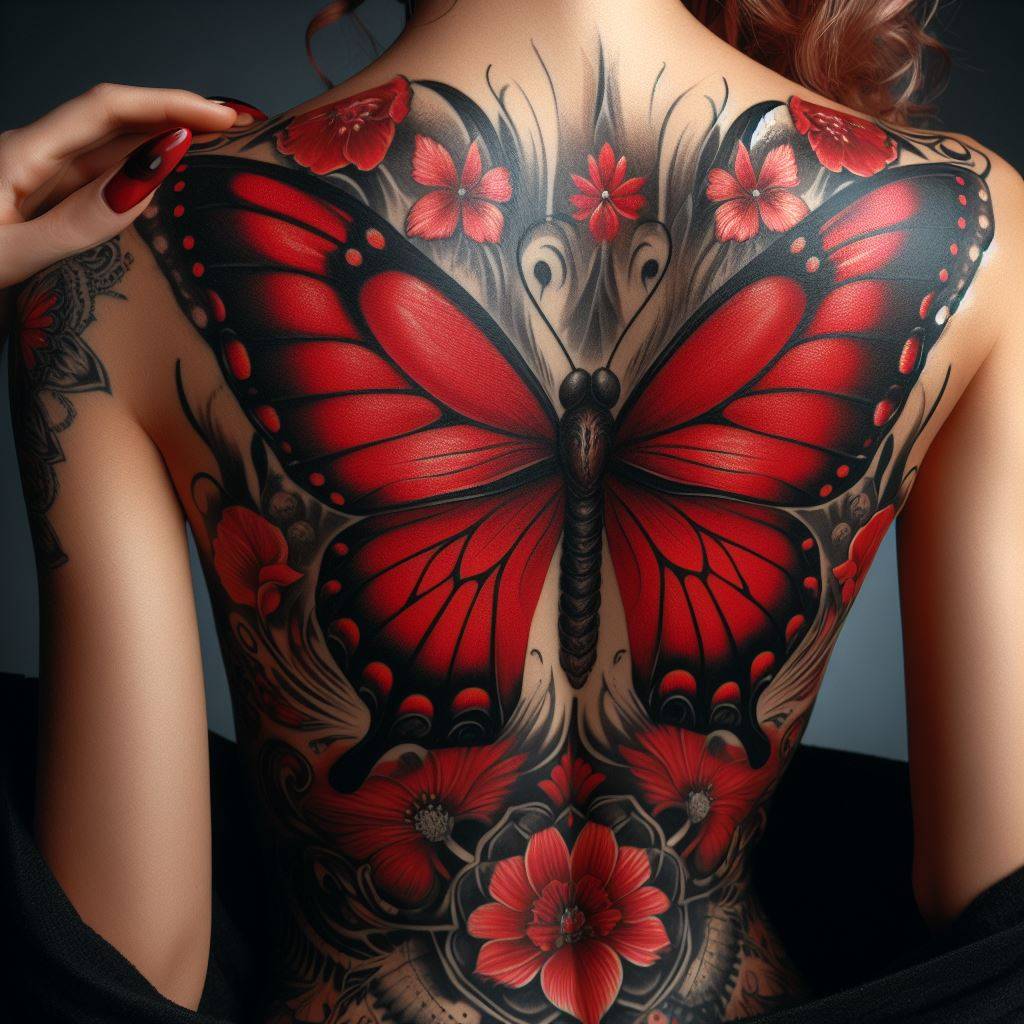Red Butterfly Tattoo 10