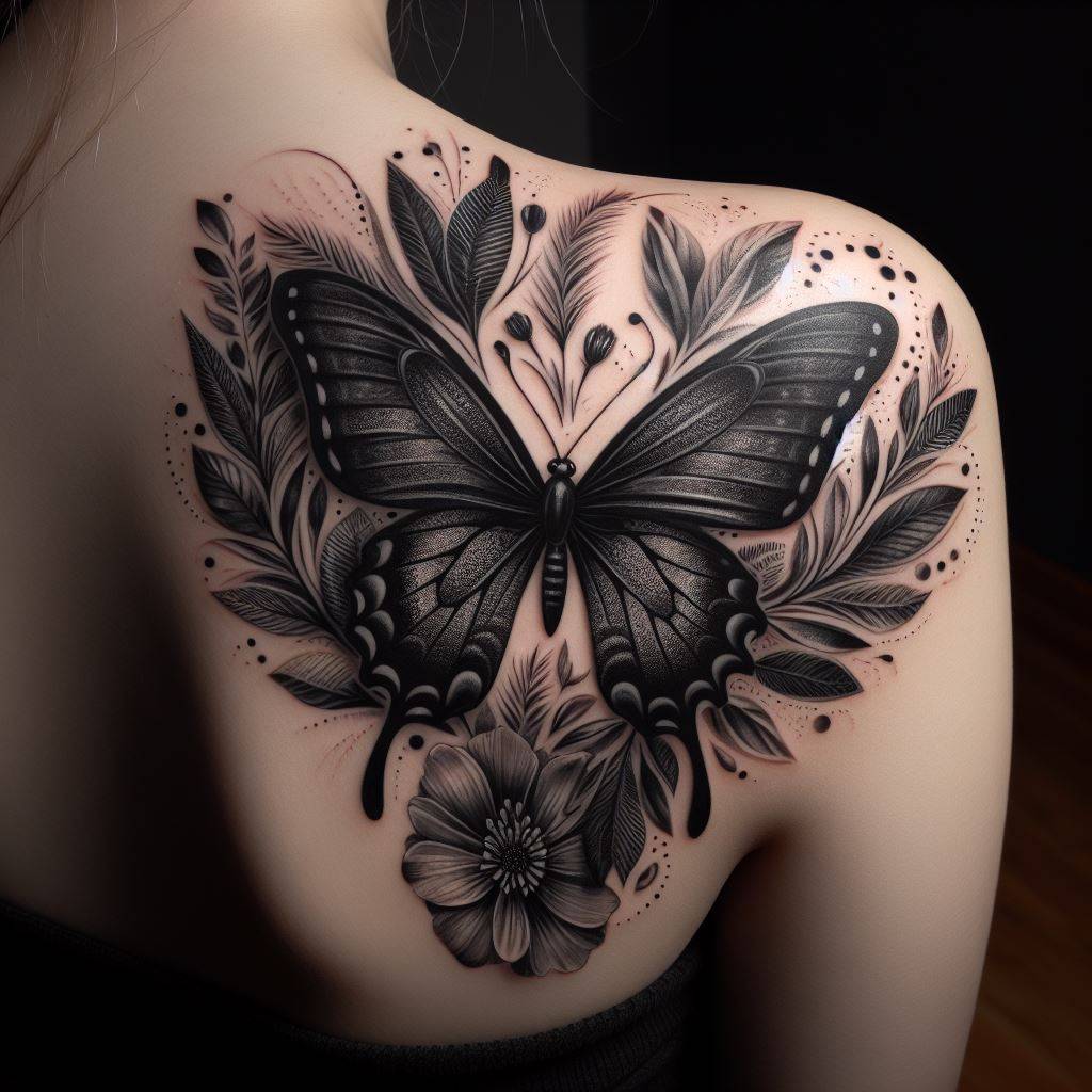Shoulder Butterfly Tattoo 11