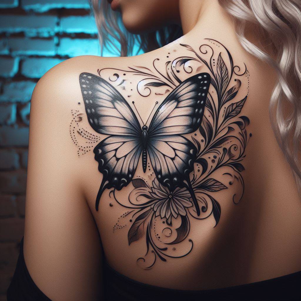 Shoulder Butterfly Tattoo 3