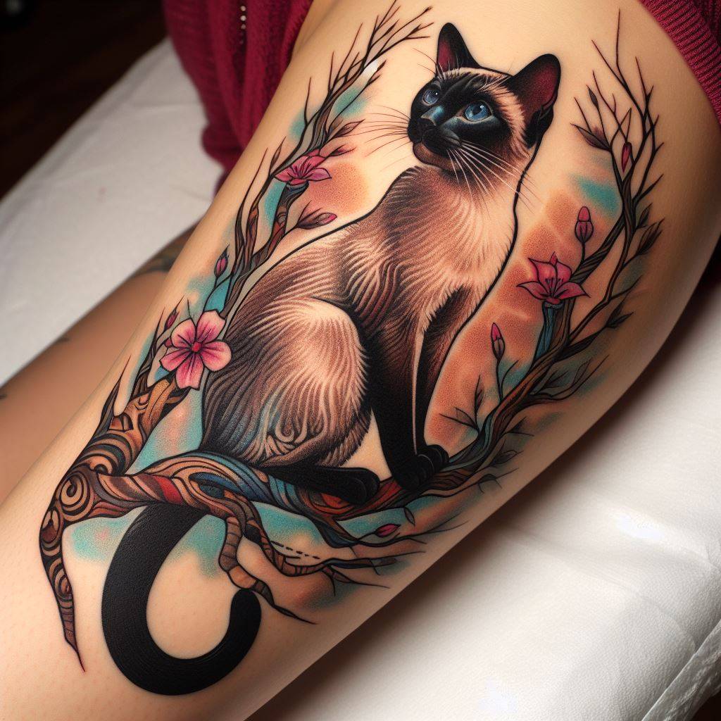 Siamese Cat Tattoo 4
