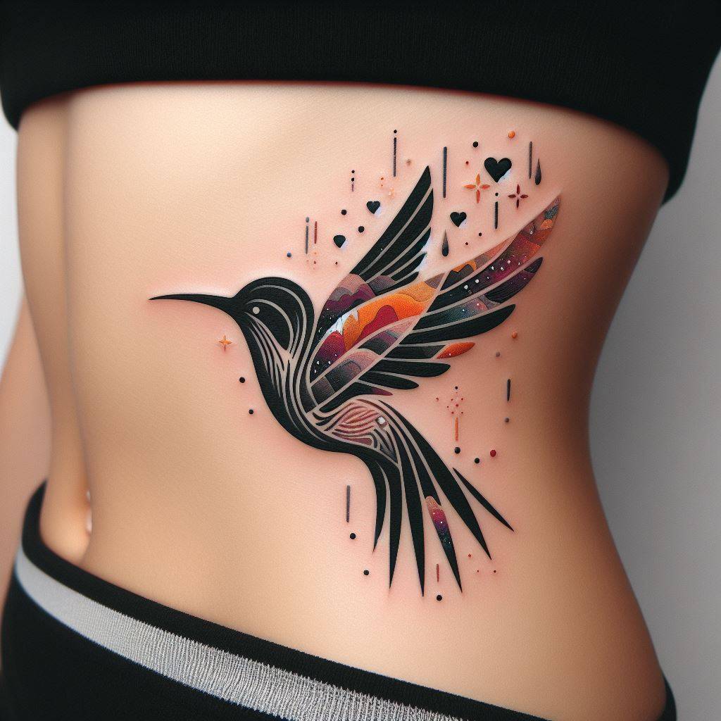 Simple Hummingbird Tattoo 12