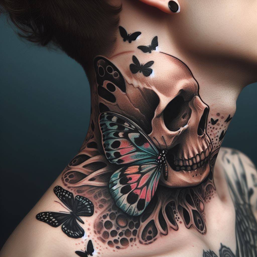 Skull Butterfly Tattoo 9