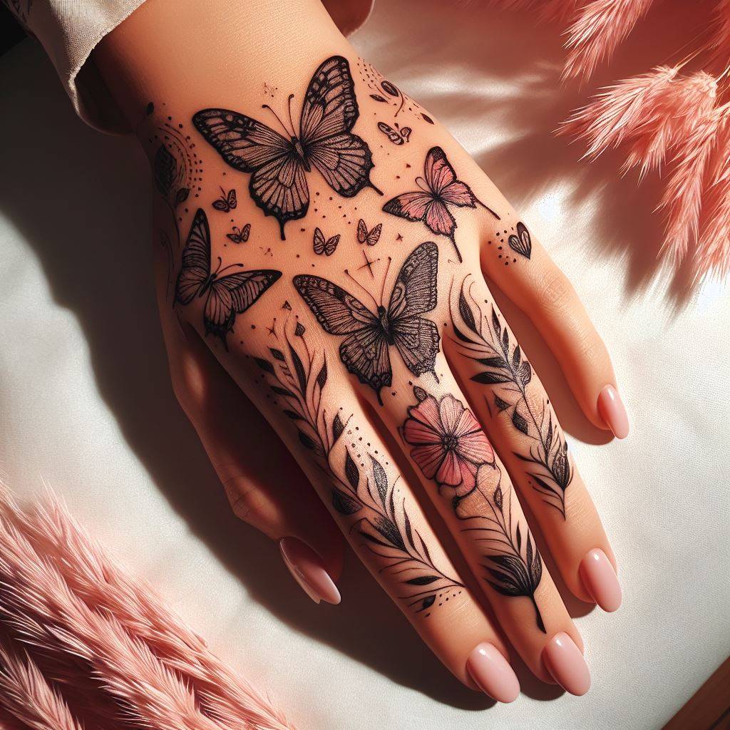 Small Butterfly Hand Tattoo 9