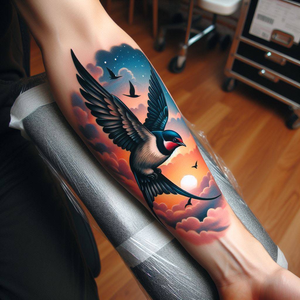 Swallow Bird Tattoo 14