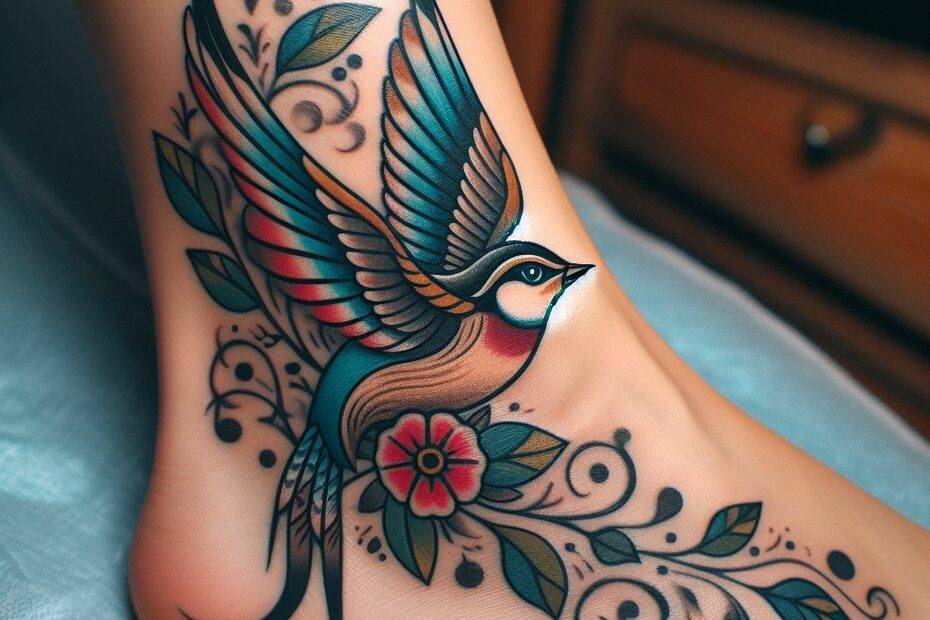 Traditional Bird Tattoo 2