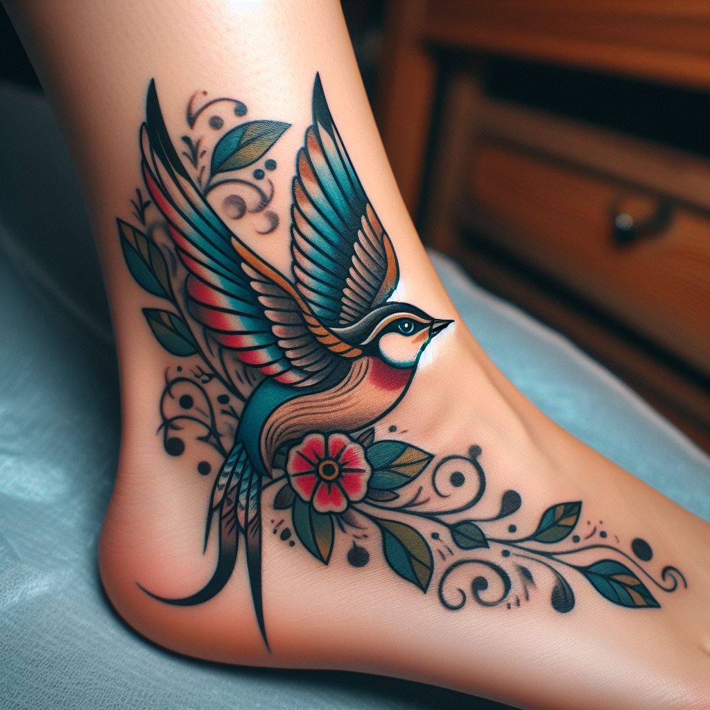 Traditional Bird Tattoo 2
