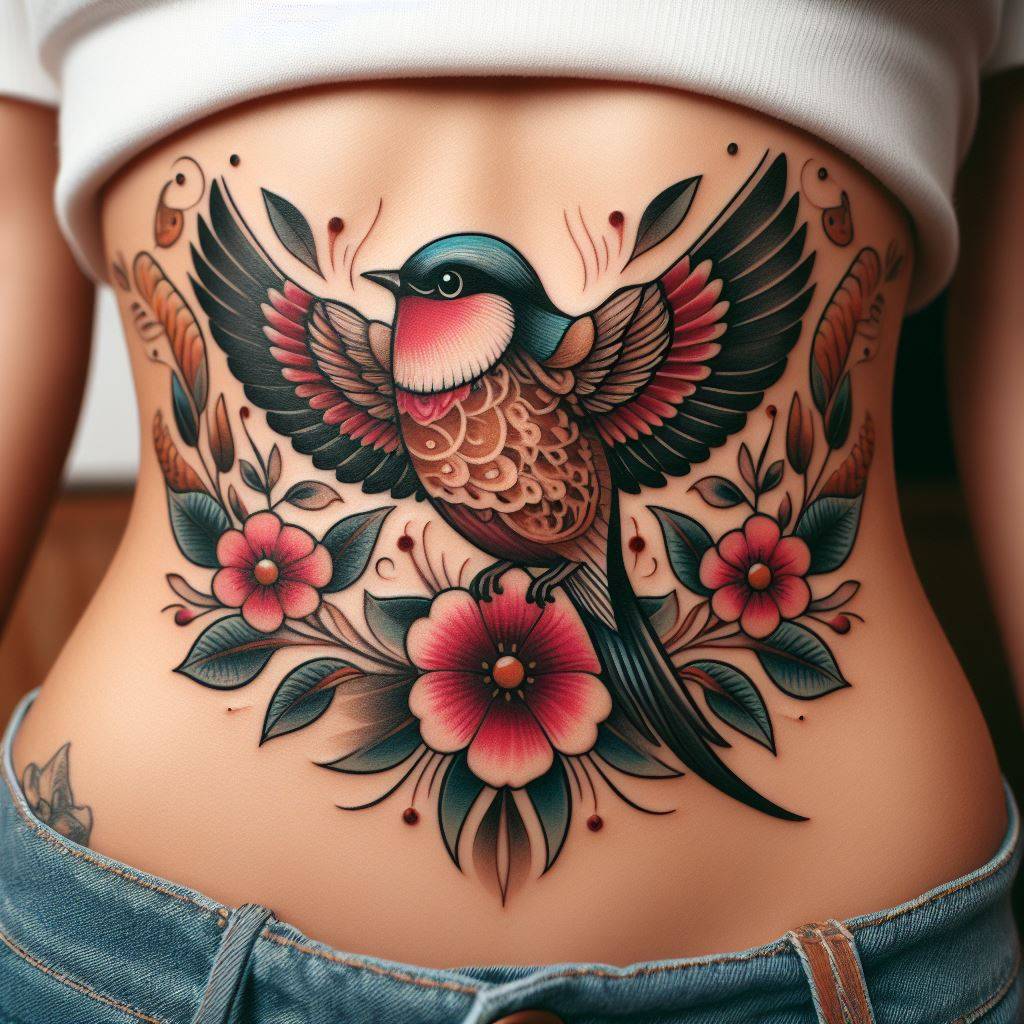 Traditional Bird Tattoo 9