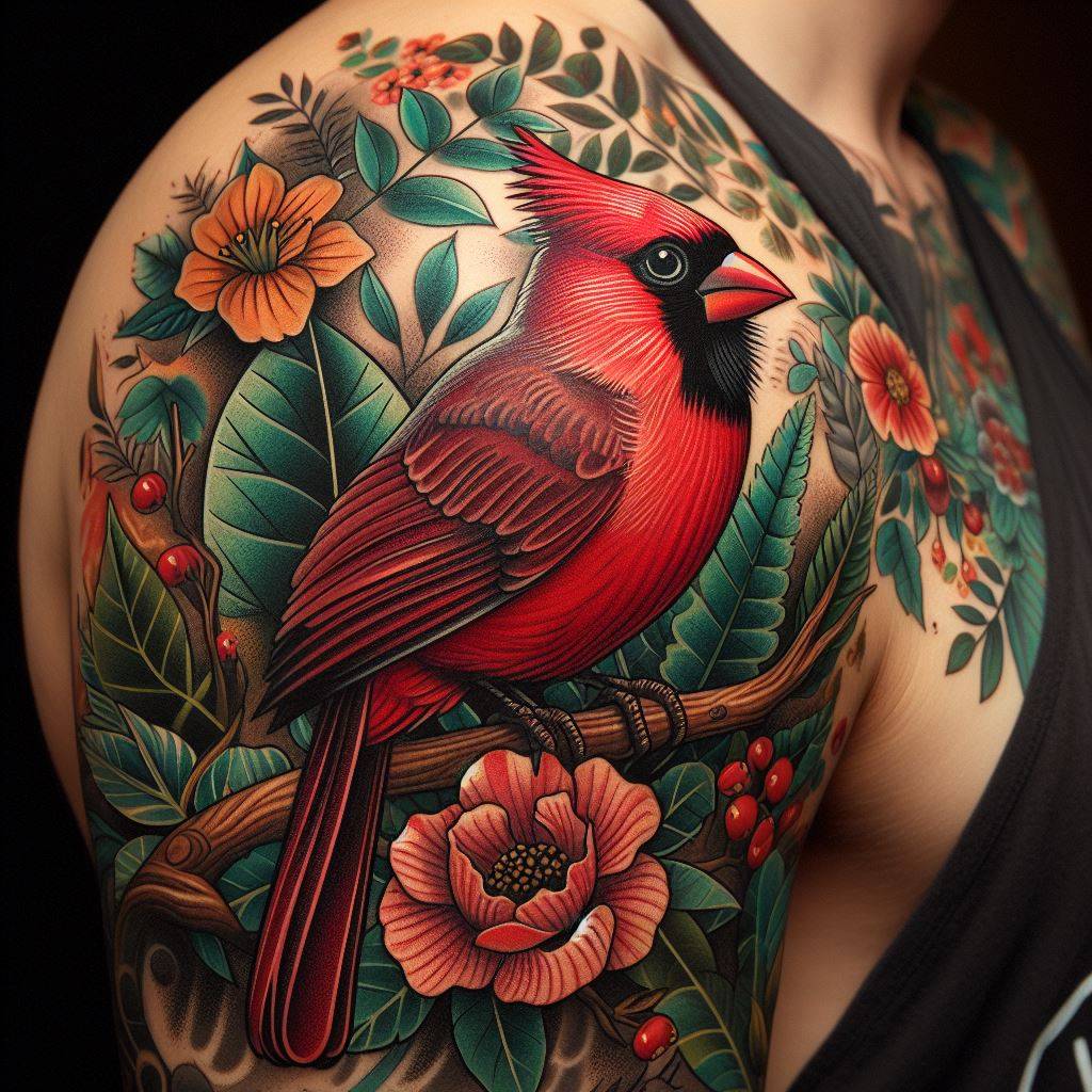 Traditional Cardinal Tattoo 6