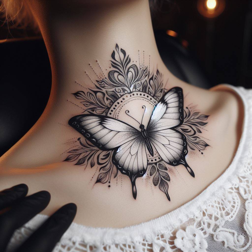 White Butterfly Tattoo 9