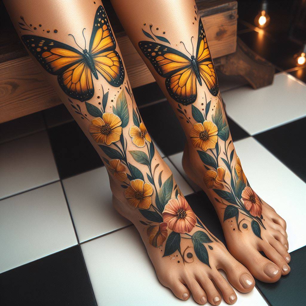 Yellow Butterfly Tattoo 4