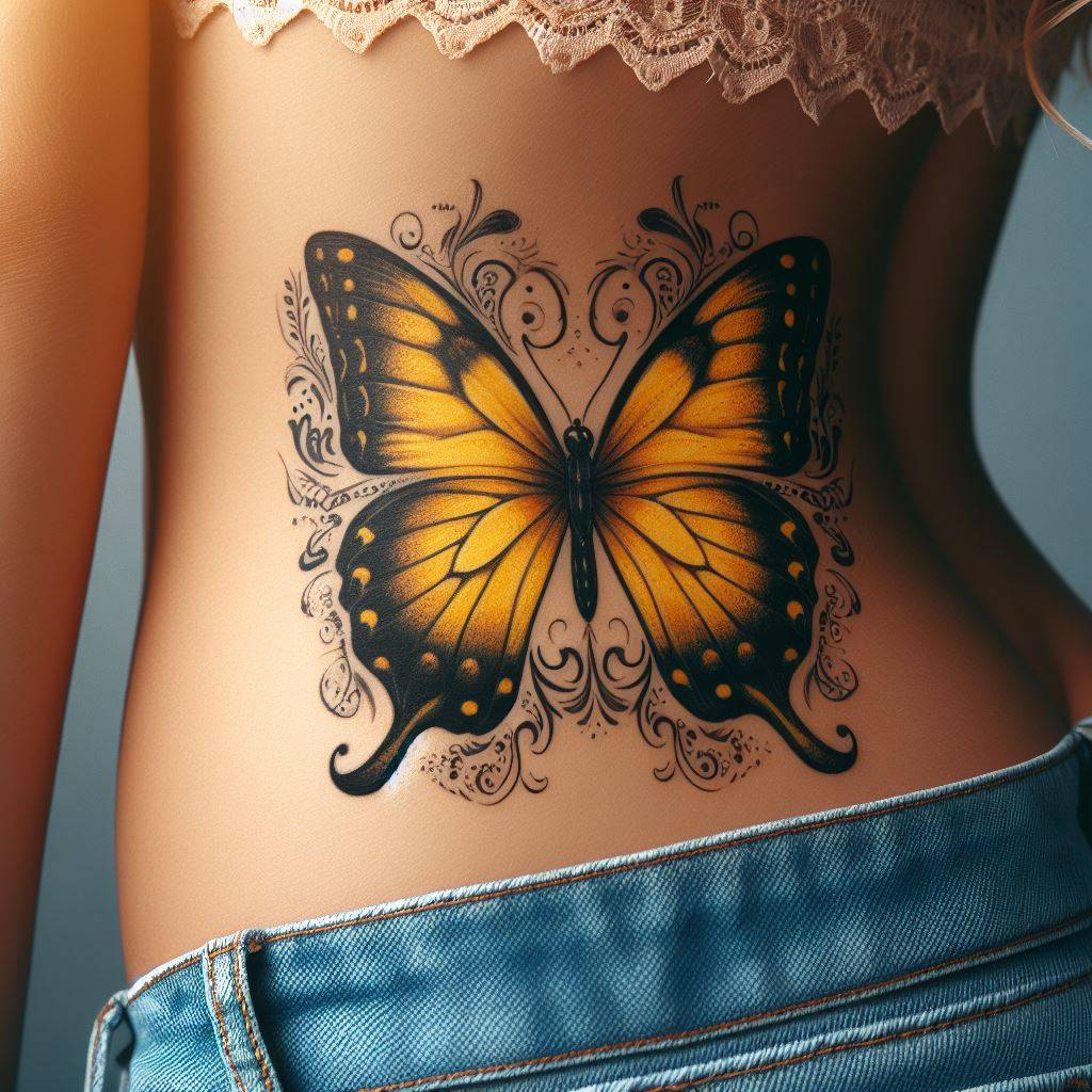Yellow Butterfly Tattoo 6