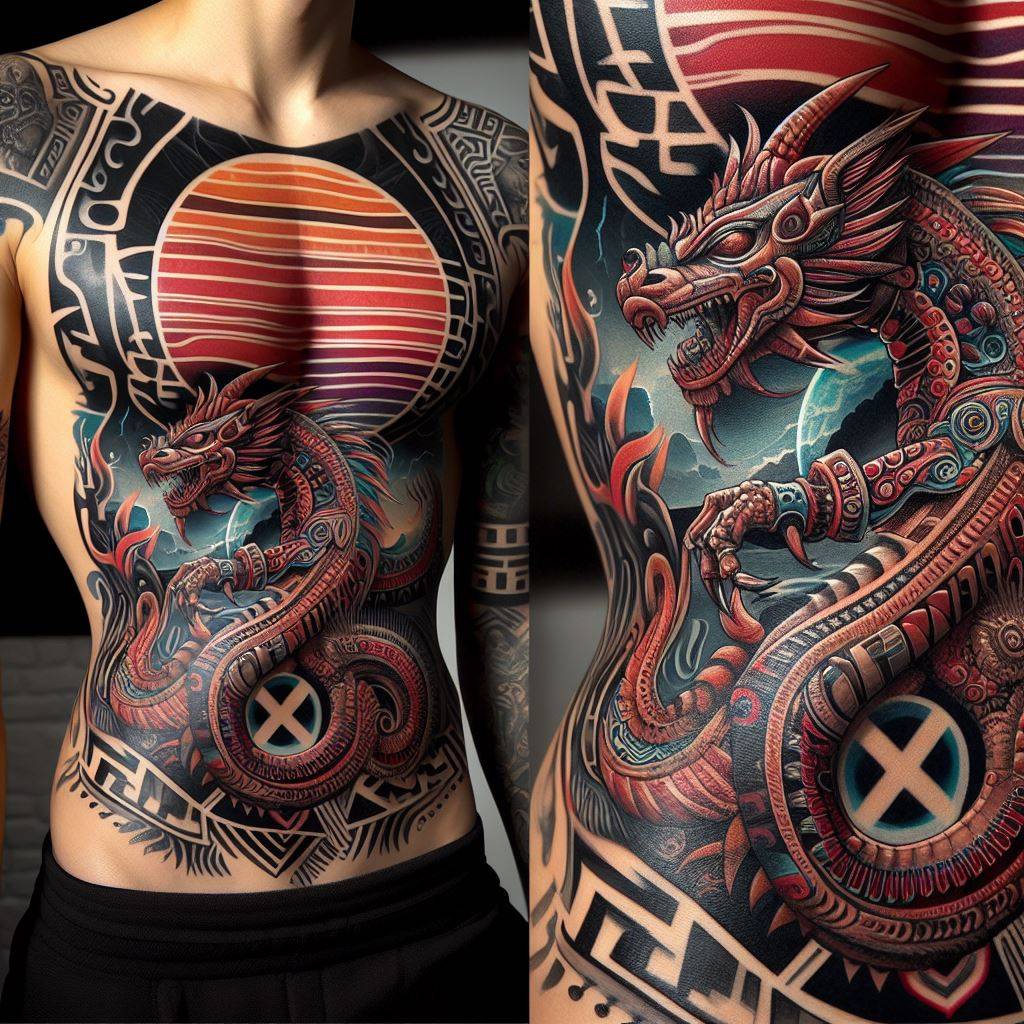 Aztec Dragon Tattoo 8