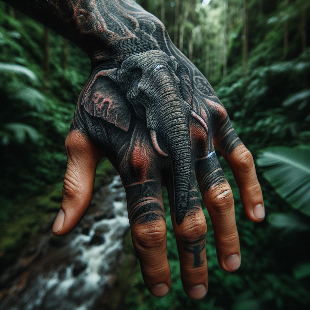 Elephant Hand Tattoo 10