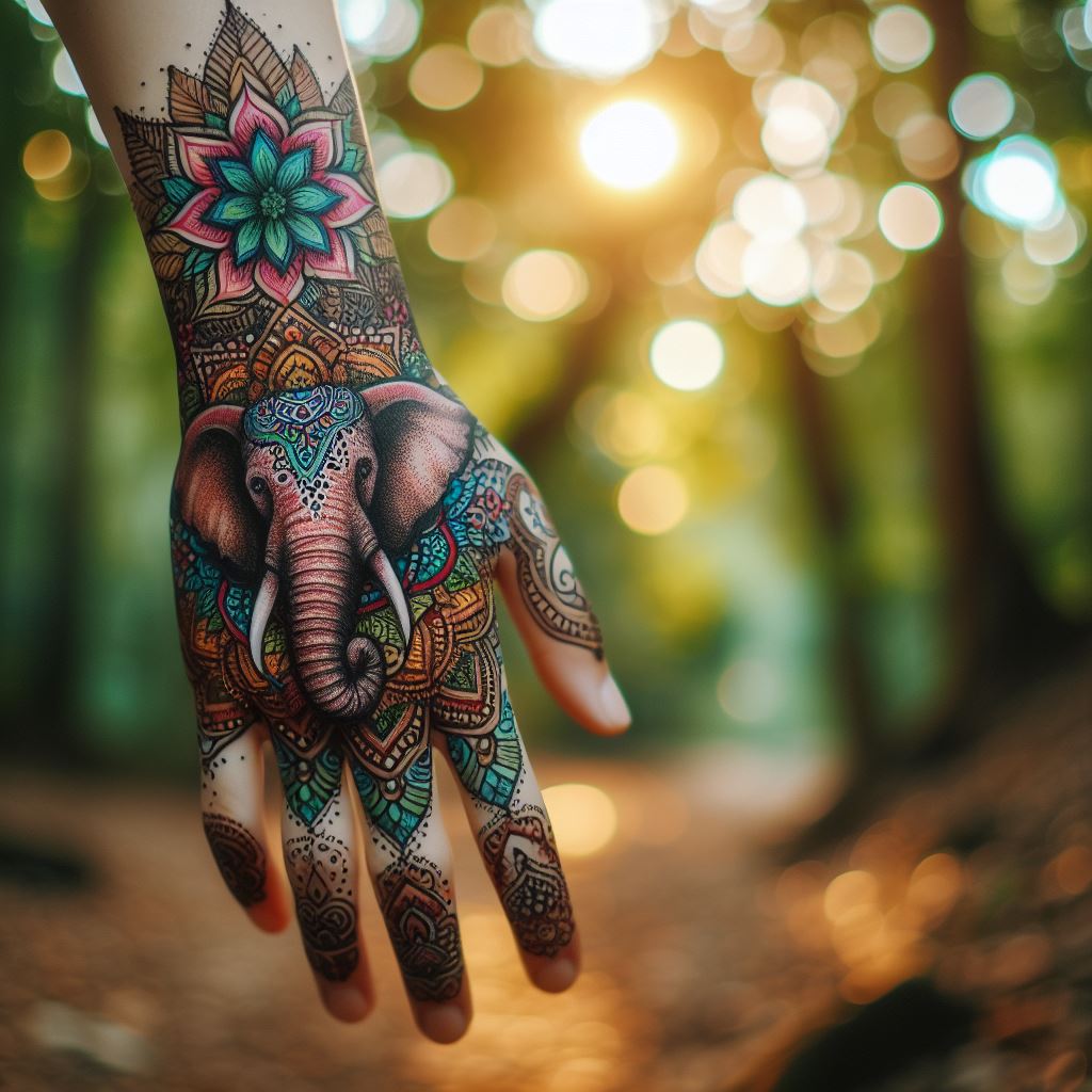 Elephant Hand Tattoo 5
