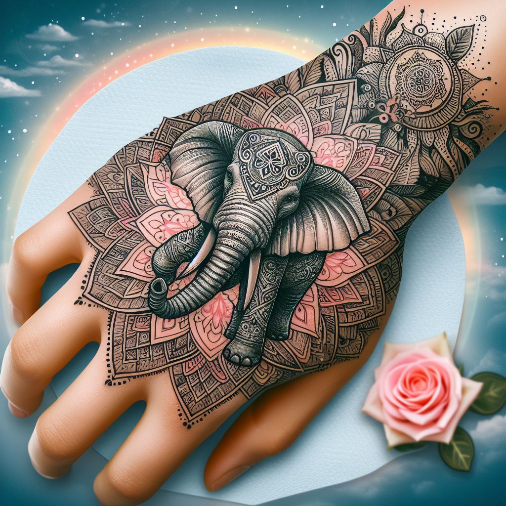 Mandala Elephant Tattoo 4