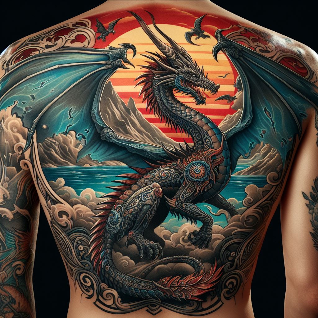 Medieval Dragon Tattoo 10