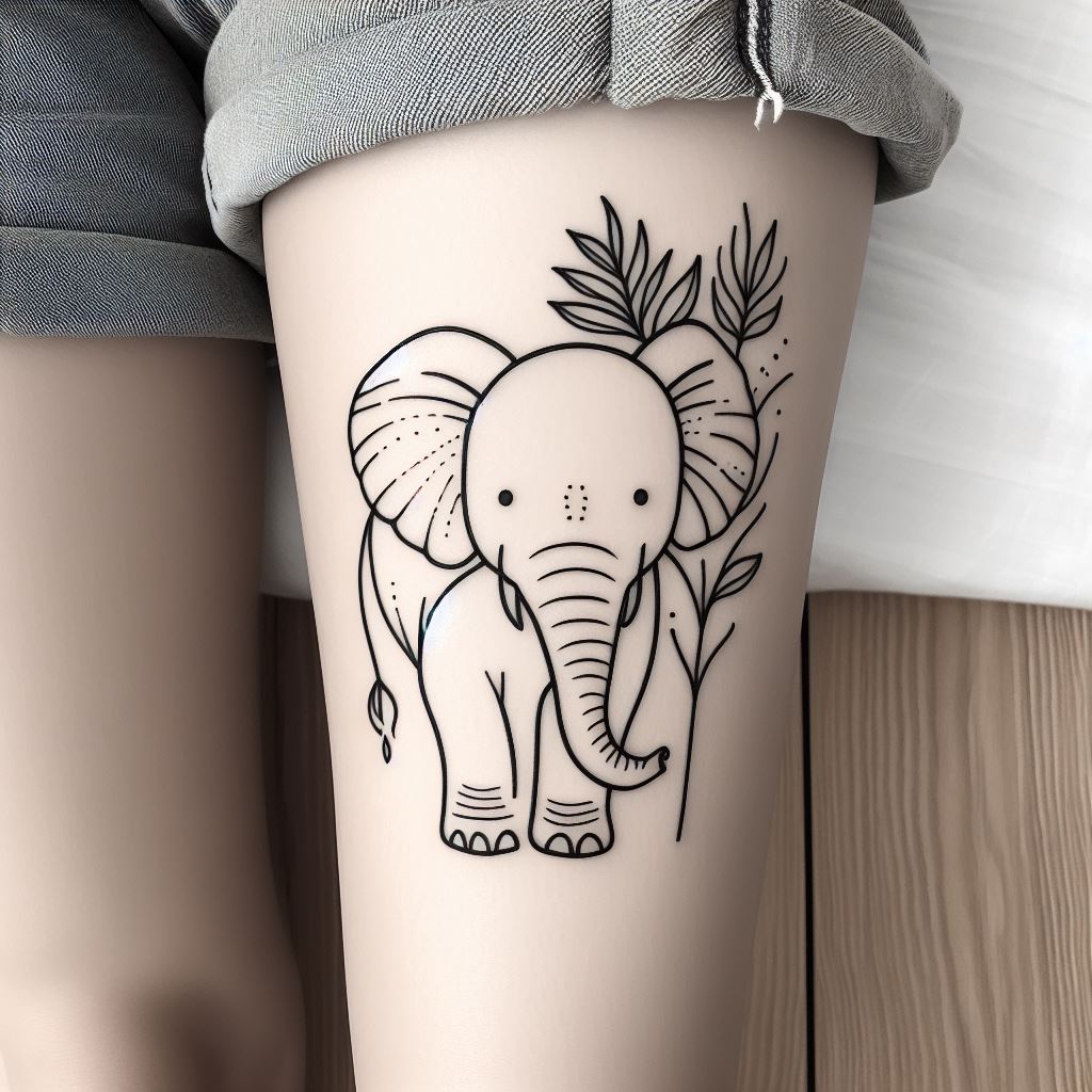 Simple Elephant Tattoo 4