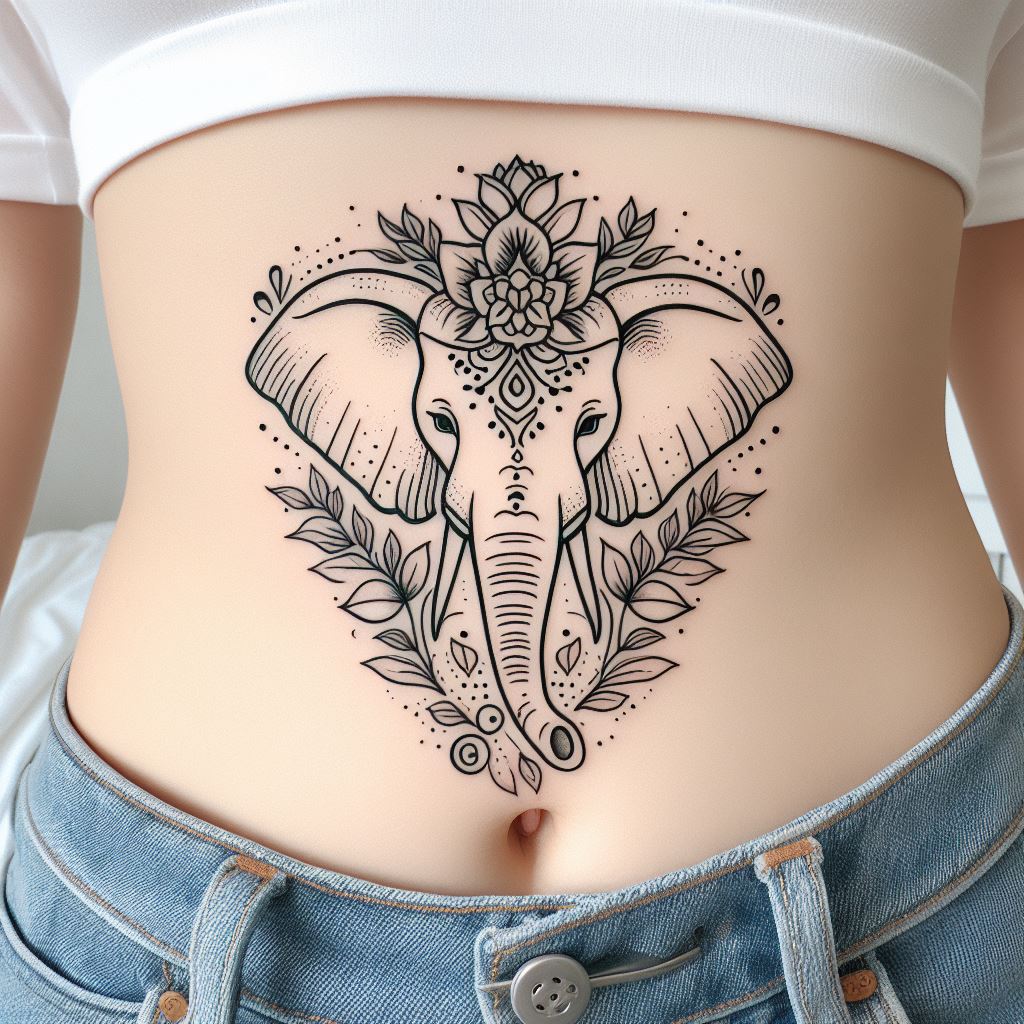 Simple Elephant Tattoo 6