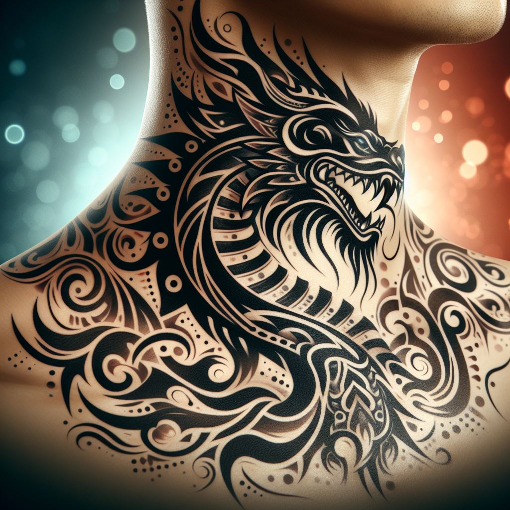 Tribal Dragon Tattoo 11