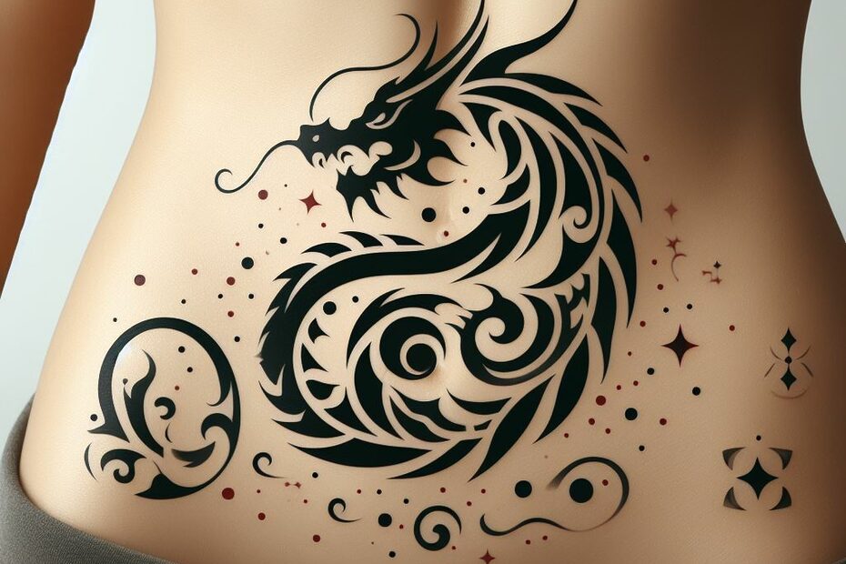 Tribal Dragon Tattoo