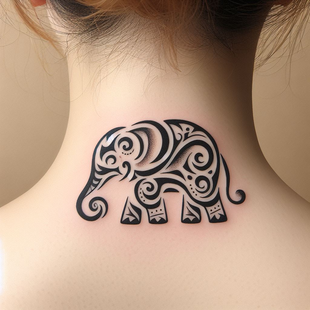 Tribal Elephant Tattoo 9