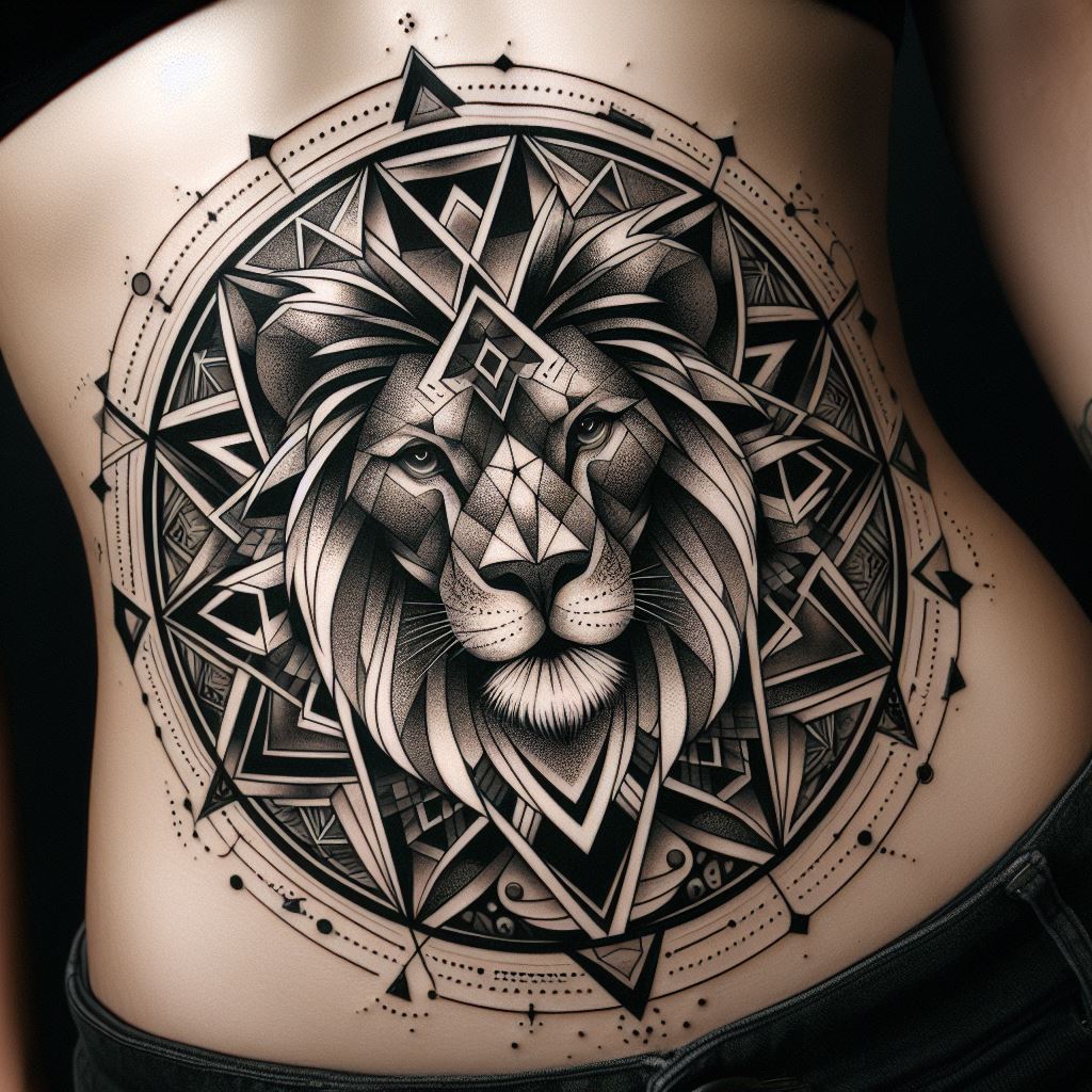 Geometric Lion Tattoo 13