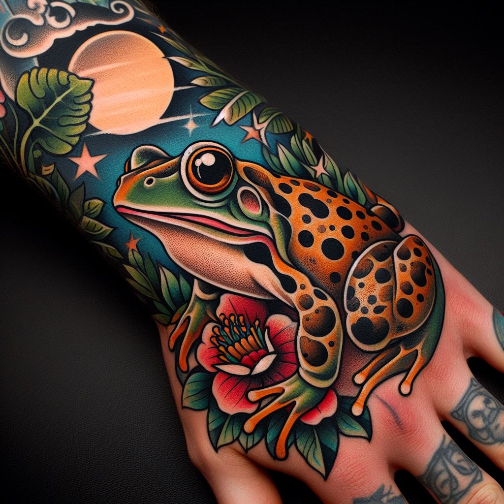 Traditional Frog Tattoo 18