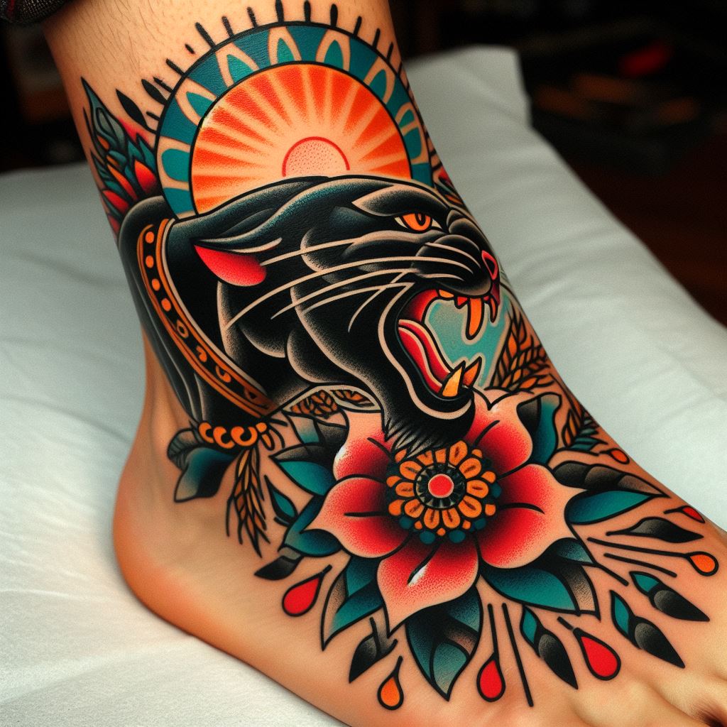 Traditional Panther Tattoo 4