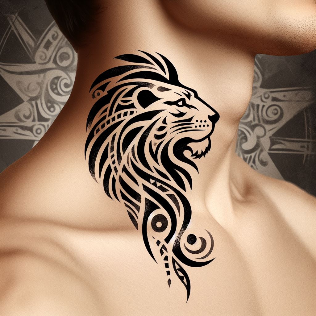 Tribal Lion Tattoo 12