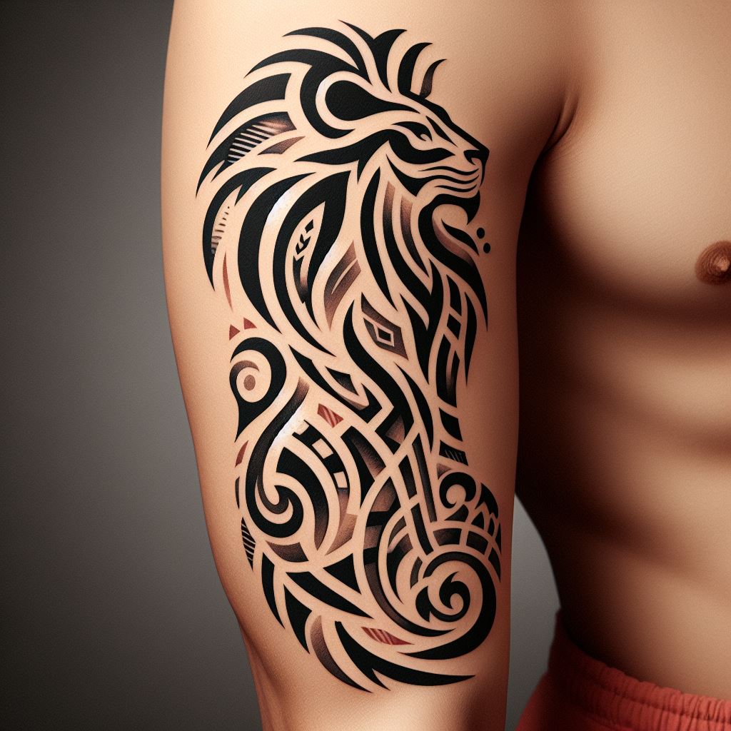 Tribal Lion Tattoo 18